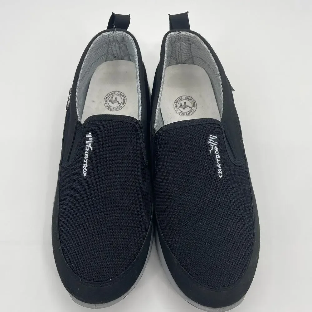 CNA TROP Breathable Orthopedic Travel Plimsolls Shoe Mens Size 8 Black Loafer